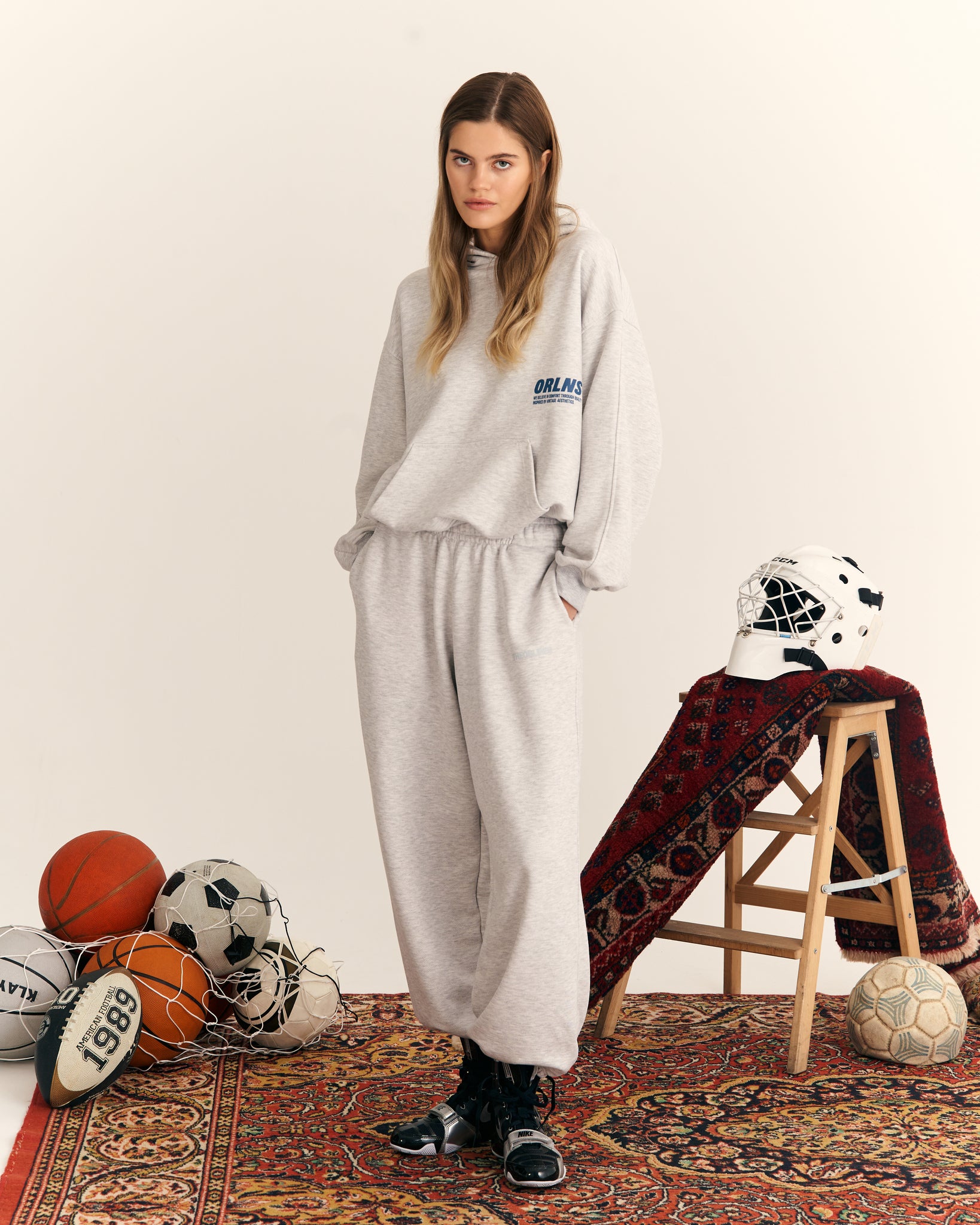 COLLEGE GREY HOODIE-2
