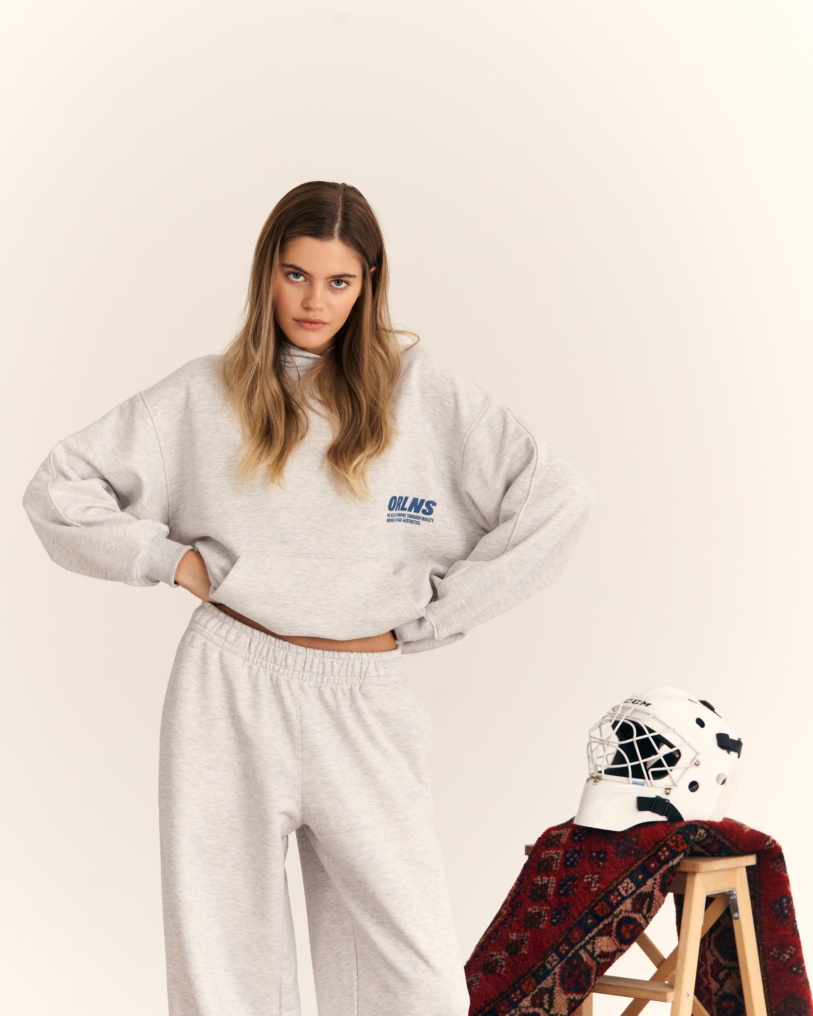 COLLEGE GREY HOODIE-4